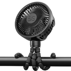 GUSGU baby stroller fan clip showing safe airflow for on-the-go use