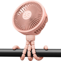 GUSGU stroller fan clip-on pink offers secure stroller use for baby comfort