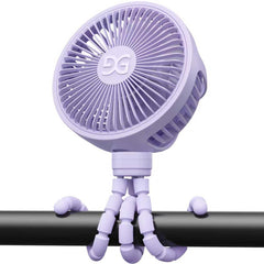 GUSGU stroller fan clip-on purple for safe baby-friendly breeze on the go.
