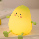 Gusweet Mango Night Light in yellow, front view, soft glow ideal for bedtime and viewing on the phone.