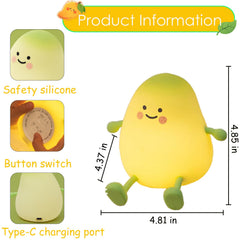 Gusweet Mango Night Light in yellow, top view, compact USB rechargeable lamp for night routines.