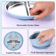 Gweichunon non-slip plate helping kids keep food in place