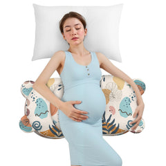 Gxfcymxbd pregnancy wedge pillow with cooling cover for breathable belly support.