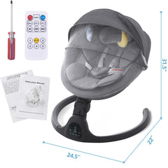 GYARING baby swing auto-off timer ensures energy-efficient operation after nap times.