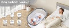 GYARING portable crib in compact fold shows easy setup for trips and small spaces