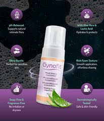 Gynofit wash foam lather used for intimate shaving and skin comfort.