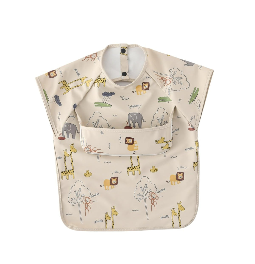 GZMM waterproof baby bib with food catcher keeps clothes clean during meals