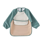 GZMM waterproof baby bib, front view, protects outfits during meals.