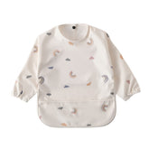 GZMM waterproof baby bib long sleeve protects outfits during meals