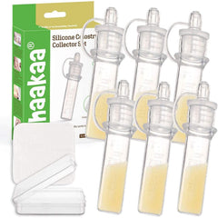 Haakaa colostrum collectors set with six 4ml containers for safe storage.