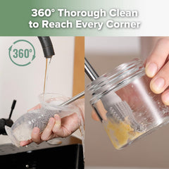 Haakaa double-ended design cleans bottles and milk bags quickly
