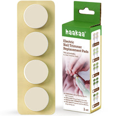 haakaa Electric Nail Trimmer Replacement Pads four-pack close-up showing smooth filing surface