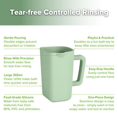 haakaa Gentle Pour bath rinse cup 355ml capacity speeding up bath rinses