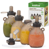 Haakaa Happii Bear pouch front view with kid-friendly bear design.