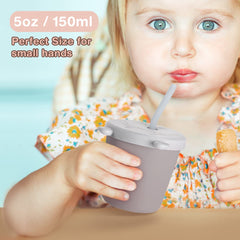 Haakaa Jolly Hippo 5oz capacity image highlighting toddler-sized grip and quick refills.