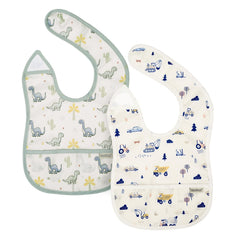 haakaa Mess Proof Baby Bib folded-compact for travel and meals on the go.