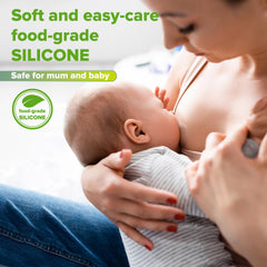haakaa cut-out design nipple shield close-up highlights skin-to-skin contact.