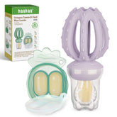 Haakaa Octopus baby fruit feeder pouch demonstrates safe, small-bite release for self-feeding.
