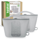 Haakaa On-The-Go sterilizer bag open and compact for travel sterilization.