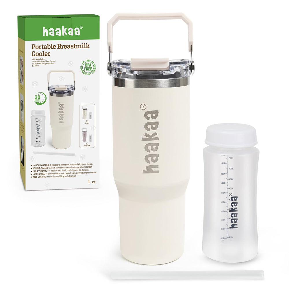 haakaa portable breastmilk cooler outer bottle with carry handle for on-the-go use