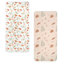 Haakaa waterproof changing pad liner with soft cotton top shows texture for gentle skin contact and surface protection.