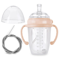 Haakaa weighted straw sippy cup peach 8oz, easy on-the-go sipping for tiny hands.