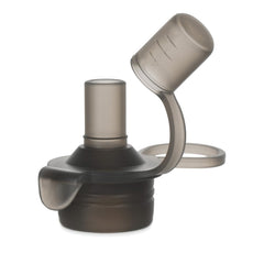 haakaa Yummy Pouch Sippy Spout grey close-up showing soft silicone sip for gentle feeding.
