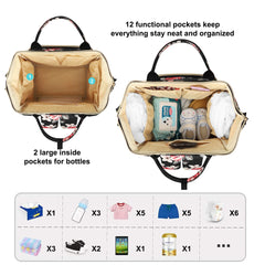 HABOPET flower diaper bag wet/dry pocket for towels and diapers.