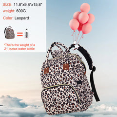HABOPET leopard diaper bag interior pockets organize bottles and essentials efficiently.