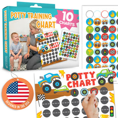 Hadley Designs monster-truck potty chart poster motivates toddlers to use the toilet.