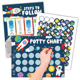 Hadley Designs potty chart for toddlers boy with space rocket design boosts motivation
