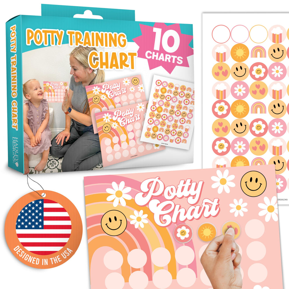 Hadley Designs potty chart for toddlers girls poster set boosts toilet training enthusiasm