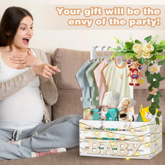 HAFTKD wooden baby shower crate closet wood texture with natural white finish.