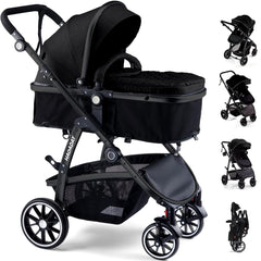 Hagaday 2-in-1 foldable stroller for easy transport.