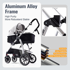 Hagaday stroller with 5-point harness for secure baby travel.