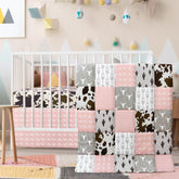 Hahafelt cowgirls patchwork crib quilt for cozy baby naps