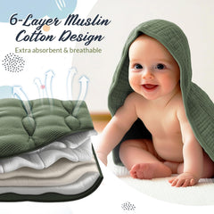 Hahafelt blue muslin washcloth, plush and quick to dry for daily care