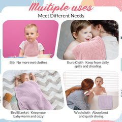 Hahafelt purple muslin washcloth, quick moisture removal during bath.