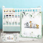 Hahafelt safari animals quilt front view for cozy crib ambiance