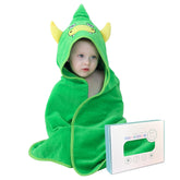 HAHASHOW baby hooded towel dinosaur design keeps baby warm after bath.