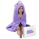 HAHASHOW Owl hooded towel close-up highlighting ultra-soft cotton for gentle drying.
