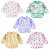HaimoBurg long sleeved bib with animal design helps keep meals tidy.