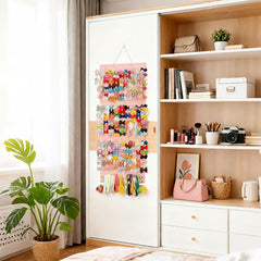 Hair Bows Organizer pink, folded design keeps accessories tidy during travel.