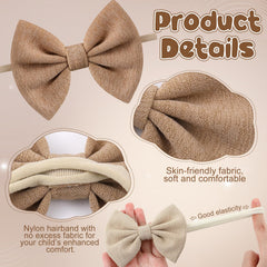 HairChrysm soft baby bow headband in black with gentle elastic fit.