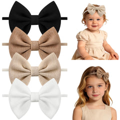 HairChrysm soft baby bow headband in brown for all-day comfort.