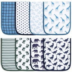 Hakochia organic cotton burp cloths 8-pack multicolor-1, soft fabric for newborns