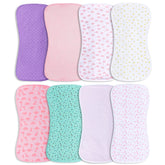 Hakochia burp cloths in front view show organic cotton softness for newborns.