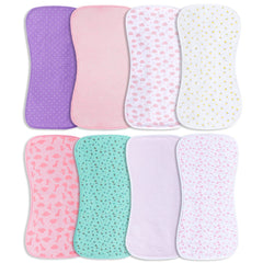 Hakochia burp cloths in front view show organic cotton softness for newborns.