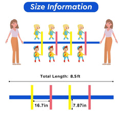 Haktoys walking rope shows two adult handles for staff supervision.