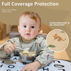 HALAA VAUVA baby smock with pocket catches drips and mess